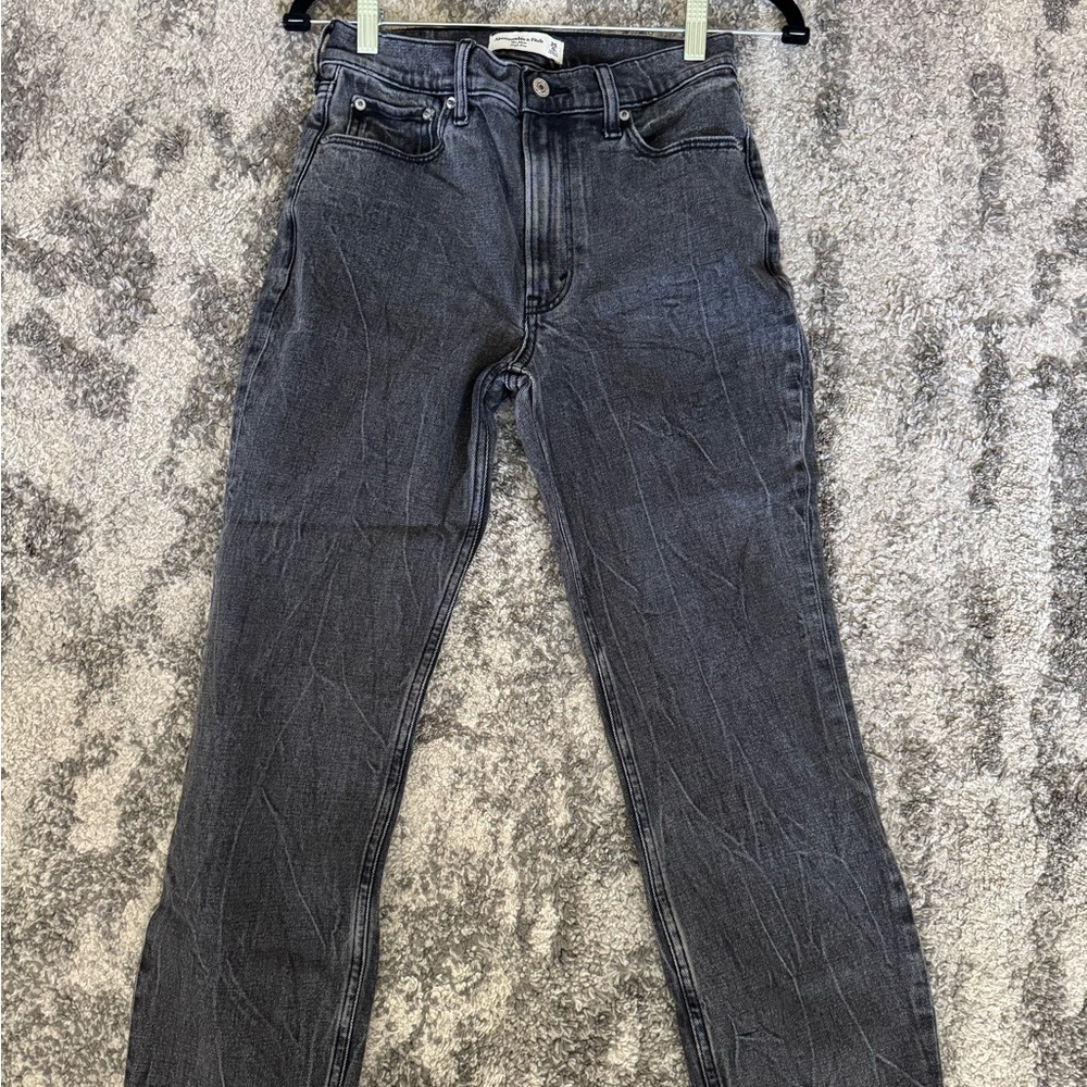 Abercrombie & Fitch Black Washed Straight Jeans